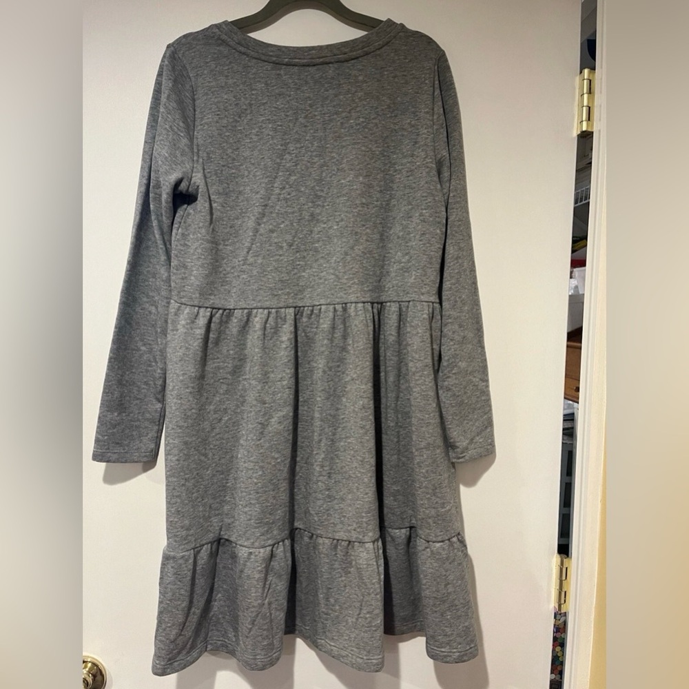 LOFT Gray Long Sleeve Mini Dress